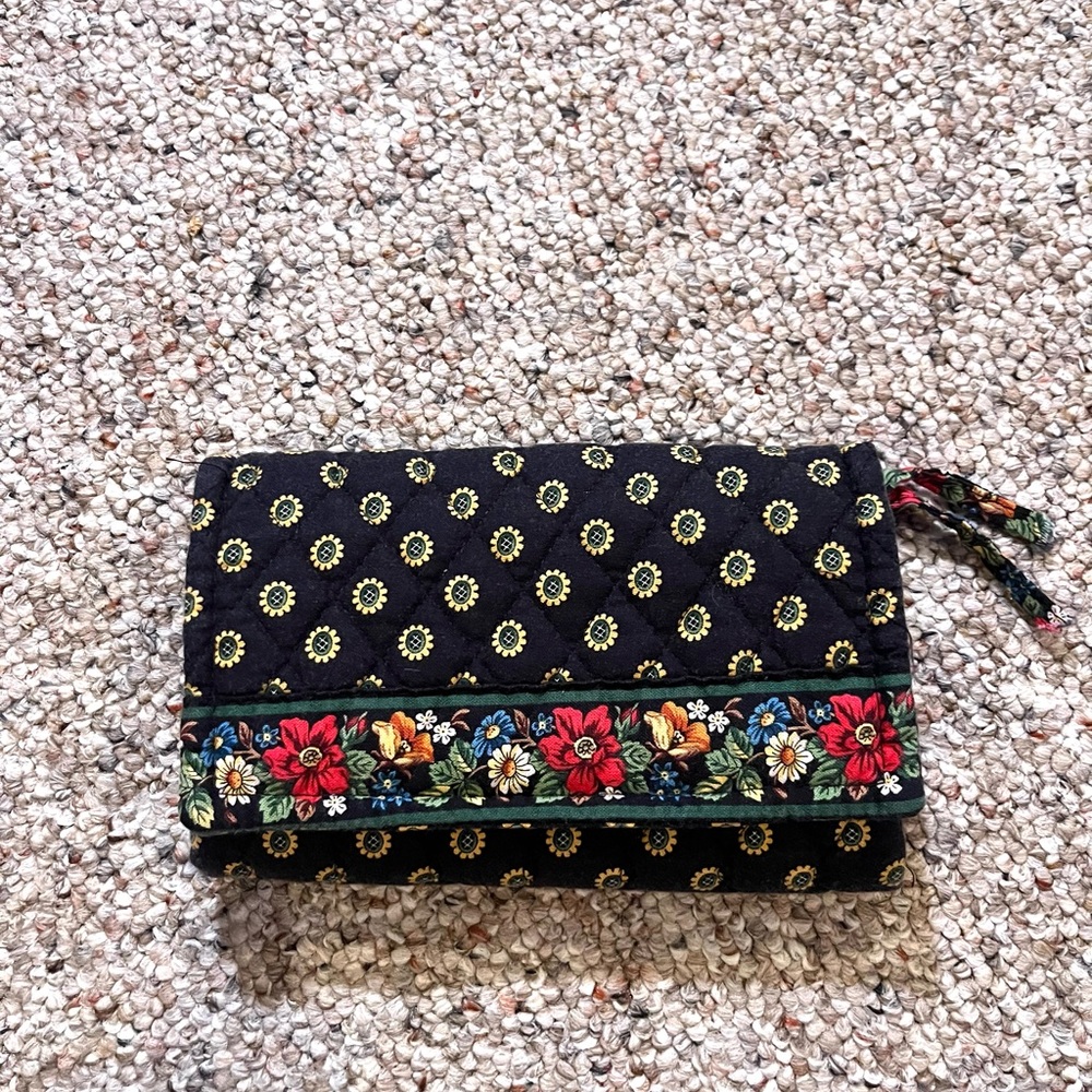 Vera Bradley Vintage Retired “Vibrant Black” Wallet Clutch